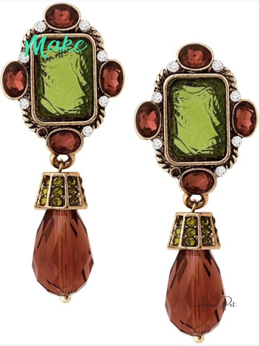 Byzantine Baroque Medieval Statement Dangle Earrings Zinc Alloy Drop Pendant